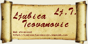 Ljubica Teovanović vizit kartica